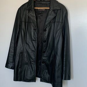 Wilsons leather long blazers jacket size Large